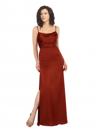 Red Square Neck Sleeveless Low Back Long Prom Dress Canada Supplier