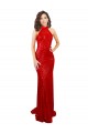 Red High Neck Sleeveless Open Back Sequin Long Prom Dress Canada Supplier