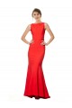 Red High Neck Sleeveless Open Back Long Evening Prom Gowns Canada Supplier