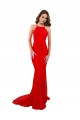 Red High Neck Sleeveless Open Back Long Sexy Prom Dress Canada Supplier