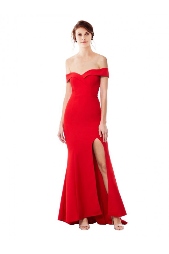 Red High Neck Sleeveless Long Evening Prom Gowns Canada Supplier