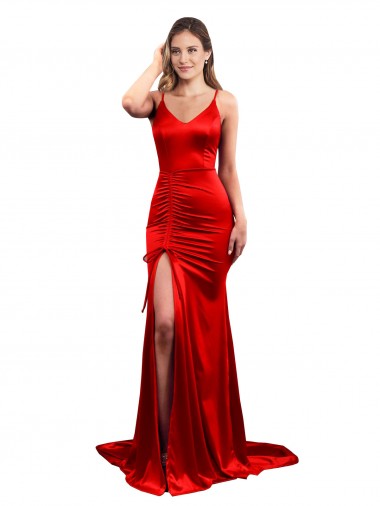 Red Sweetheart Sleeveless Low Back Long Sexy Evening Prom Gowns Canada Supplier