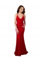 Red V-Neck Sleeveless Low Back Long Prom Dress Canada Supplier