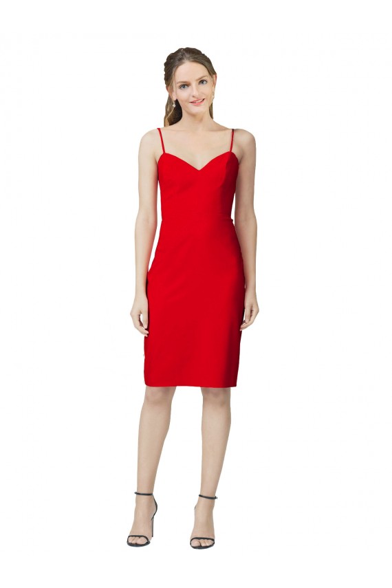 Red Sweetheart Sleeveless Cocktail Length Prom Dress Canada Supplier