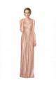 Rose Gold V-Neck Sleeveless Long Prom Dress Canada Supplier