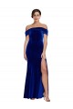Royal Blue Off the Shoulder Sleeveless Long Prom Dress Canada Supplier