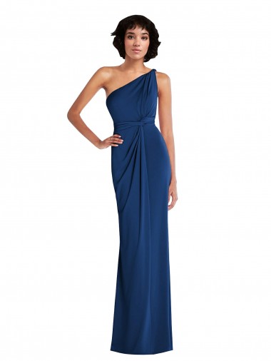 Royal Blue One Shoulder Sleeveless Long Prom Dress Canada Supplier
