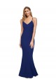Royal Blue V-Neck Sleeveless Low Back Long Prom Dress Canada Supplier
