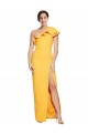 Saffron One Shoulder Sleeveless Long Prom Dress Canada Supplier