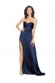 Sapphire High Neck Sleeveless Low Back Long Sexy Prom Dress Canada Supplier