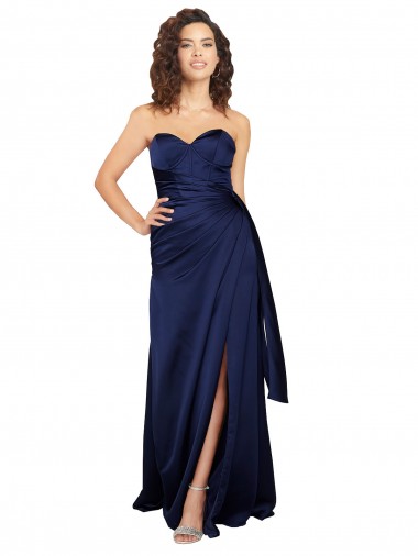 Sapphire Strapless Sleeveless Long Evening Prom Gowns Canada Supplier