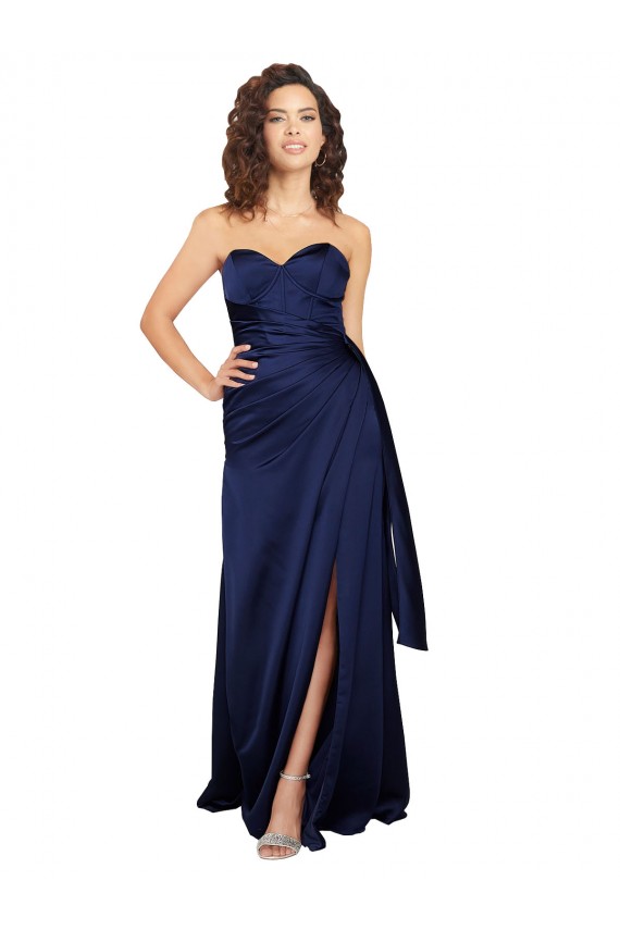 Sapphire Strapless Sleeveless Long Evening Prom Gowns Canada Supplier