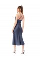 Black Cowl Neck Sleeveless Criss Cross Back Midi Length Sexy Prom Dress Canada Supplier