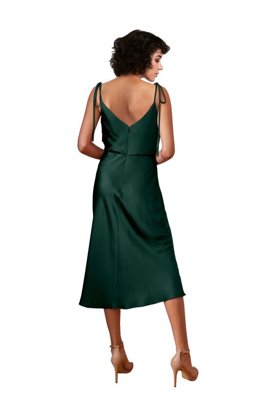 Hunter Cowl Neck Sleeveless Midi Length Prom Dress Canada Supplier