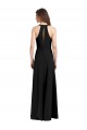 Black High Neck Sleeveless Stretch Crepe Long Evening Prom Gowns Canada Supplier