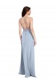 Light Sky Blue High Neck Sleeveless Criss Cross Open Back Long Prom Dress Canada Supplier