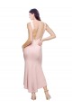 Pink High Neck Sleeveless Low Back Midi Length Evening Prom Gowns Canada Supplier