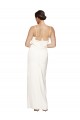 Ivory High Neck Sleeveless Low Back Stretch Satin Long Prom Dress Canada Supplier