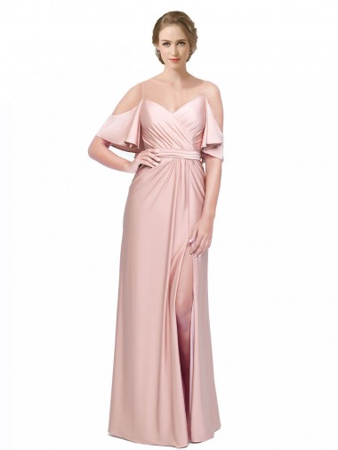 Off the Shoulder Cold Shoulder Low Back Long Prom Dress Canada Supplier