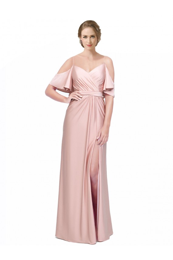 Off the Shoulder Cold Shoulder Low Back Long Prom Dress Canada Supplier