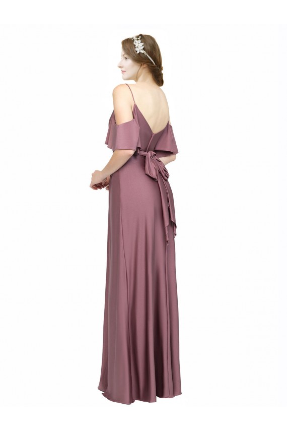 Off the Shoulder Cold Shoulder Low Back Long Prom Dress Canada Supplier