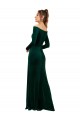 Dark Green Off the Shoulder Long Sleeves Long Prom Dress Canada Supplier