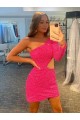 One Shoulder Long Sleeves Short Short Homecoming Dress / Prom Dress Canada Supplier