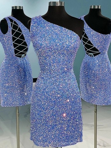 One Shoulder Sleeveless Short Prom Dress Canada Supplier