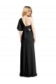 Black One Shoulder Flutter Sleeves Long Prom Dress Canada Supplier