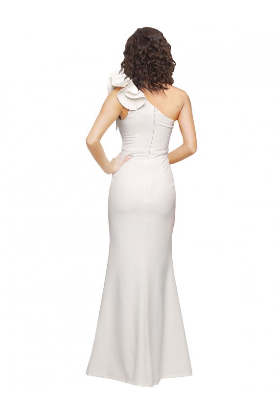 Ivory One Shoulder Sleeveless Long Evening Prom Gowns Canada Supplier