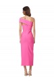 Fuchsia One Shoulder Sleeveless Midi Length Prom Dress Canada Supplier