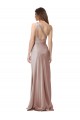 Dusty Pink One Shoulder Sleeveless Open Back Long Prom Dress Canada Supplier