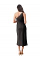 Black One Shoulder Sleeveless Midi Length Prom Dress Canada Supplier