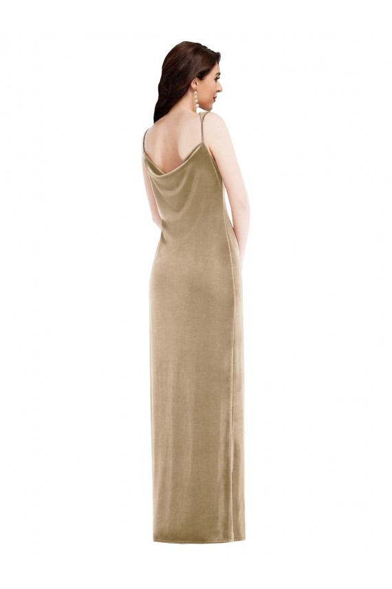 Champagne One Shoulder Sleeveless Long Prom Dress Canada Supplier