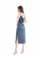 Dusty Blue One Shoulder Sleeveless Long Prom Dress Canada Supplier