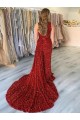 Burgundy One Shoulder Sleeveless Court Train Prom Dress Canada Supplier