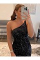 Black One Shoulder Sleeveless Short Homecoming Dress Canada Supplier