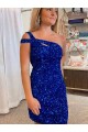 Fuchsia One Shoulder Sleeveless Short Short Prom Dress Canada Supplier