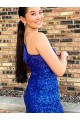 Royal Blue One Shoulder Sleeveless Short Short Prom Dress Canada Supplier