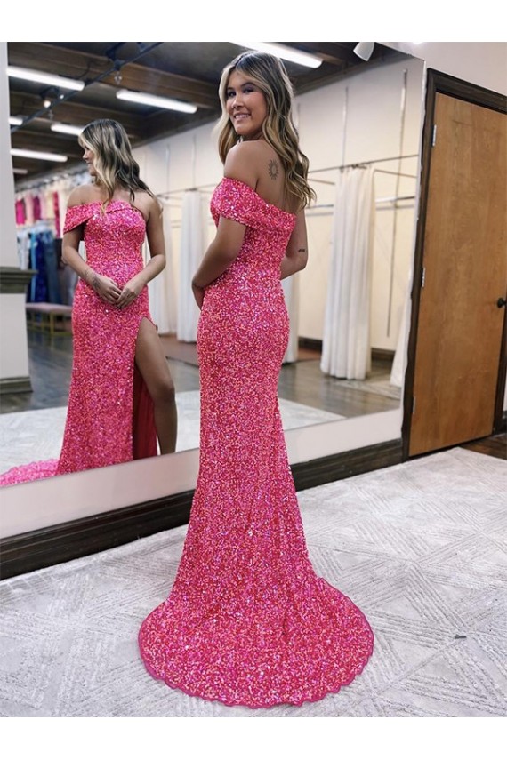 Fuchsia One Shoulder Sleeveless Sweep Train Sexy Prom Dress Canada Supplier