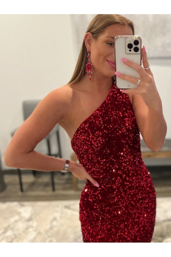 Pink One Shoulder Sleeveless Sweep Train Prom Dress Canada Supplier