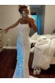 Spaghetti Straps Sleeveless Sweep Train Prom Dress Canada Supplier