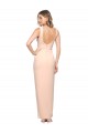 Nude Square Neck Sleeveless Stretch Crepe Long Evening Prom Gowns Canada Supplier
