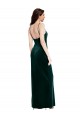 Dark Green Square Neck Sleeveless Low Back Long Prom Dress Canada Supplier