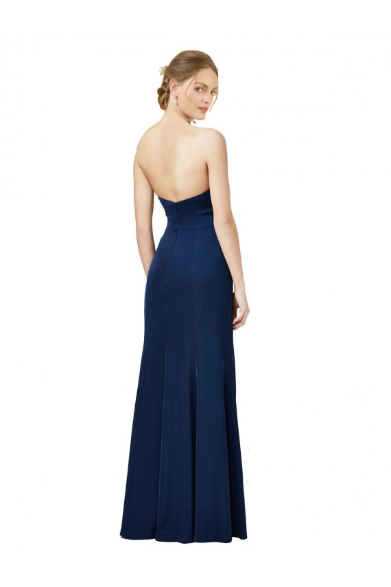 Black Strapless Sleeveless Low Back Long Evening Prom Gowns Canada Supplier
