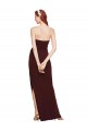 Burgundy Gold Strapless Sleeveless Long Prom Dresses Canada Supplier