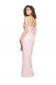 Pink Strapless Sleeveless Low Back Stretch Crepe Long Prom Dress Canada Supplier