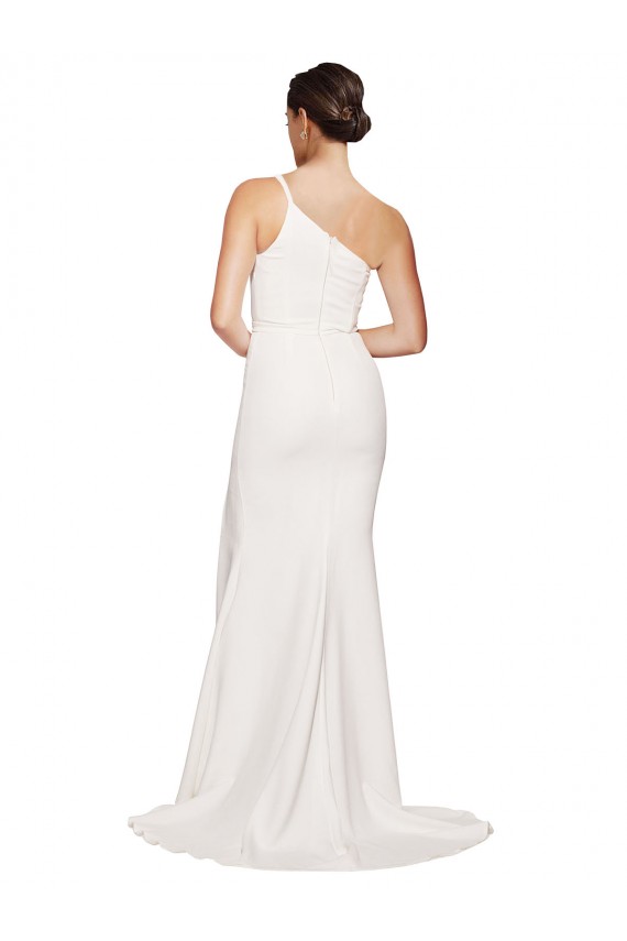 Ivory Strapless Sleeveless Sweep Train Formal Bridal Party Dress Canada Supplier