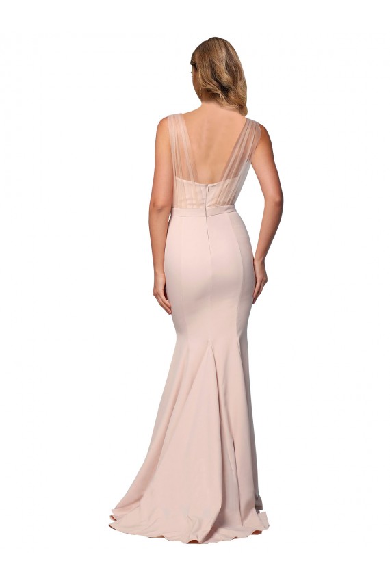 Nude Sweetheart Sleeveless Low Back Long Prom Dress Canada Supplier