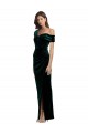 Dark Green Sweetheart Sleeveless Stretch Velvet Long Prom Dress Canada Supplier